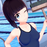 Makoto's school swimsuit and later uniform for the swim team